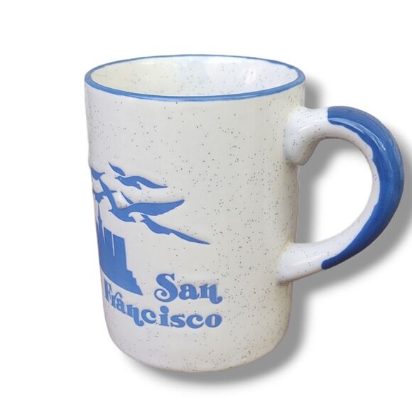 Vintage San Francisco Souvenir Mug Speckled Stoneware 80s Golden Gate Bridge - Picture 9 of 10